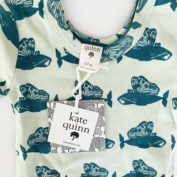 NWT Kate Quinn Butterfly Whale Long Sleeve Bodysuit 0-3 Months - Picture 3 of 5